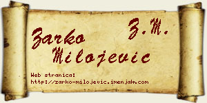 Žarko Milojević vizit kartica